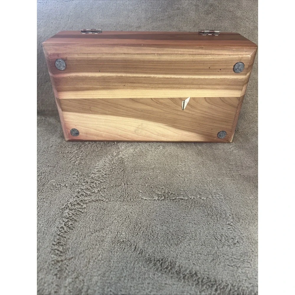 Vtg 1920s Lane Miniature Cedar Chest - R.B. Broyles Birmingham AL Address - Wood